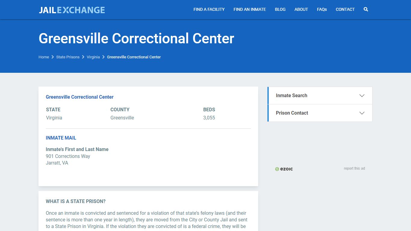 Greensville Correctional Center Prisoner Search ...