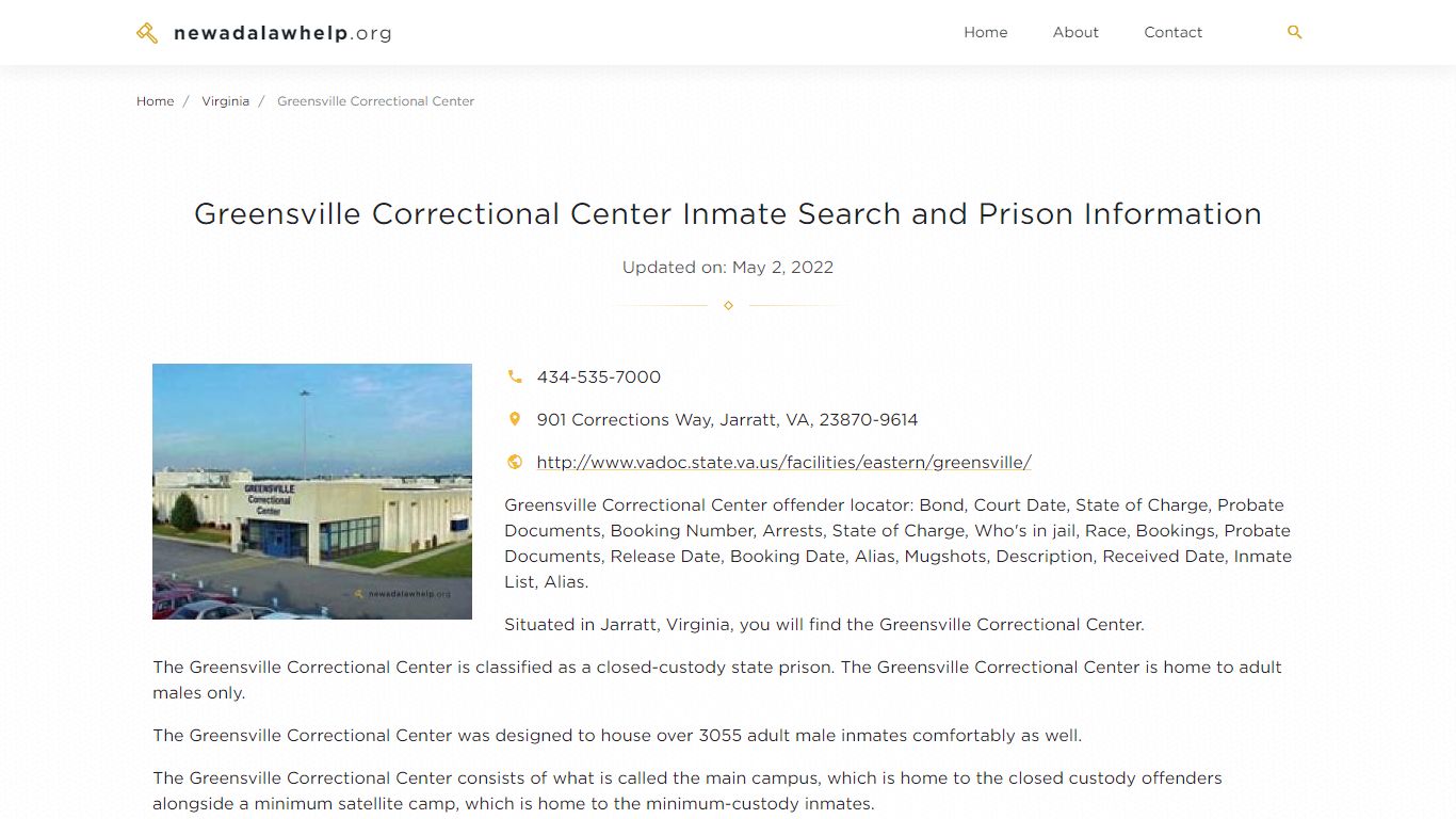 Greensville Correctional Center Inmate Search, Visitation ...