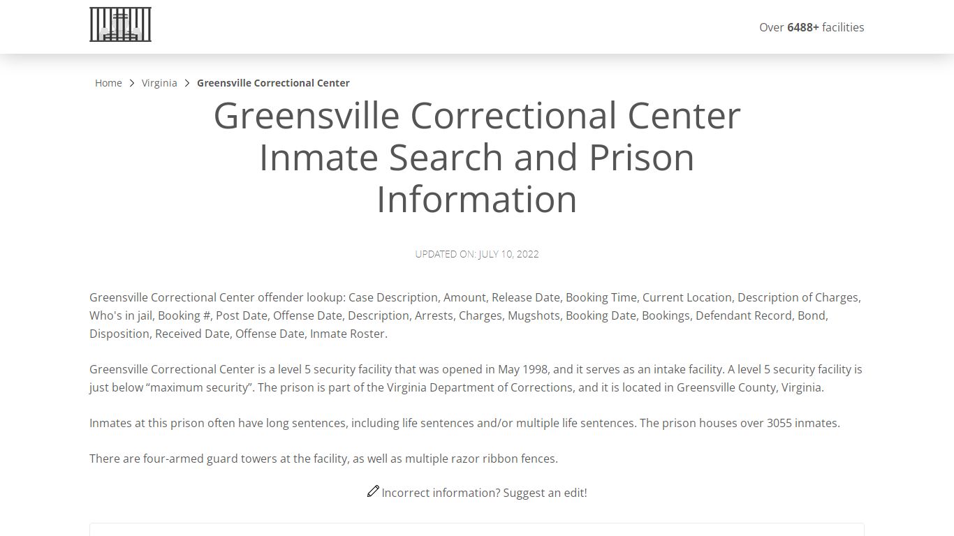 Greensville Correctional Center Inmate Search, Visitation ...